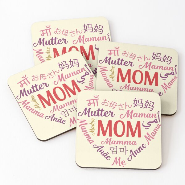 Item preview, Mom in Multiple Language in Heart Shape Valentine  designed and sold by Imaginationbeyond.