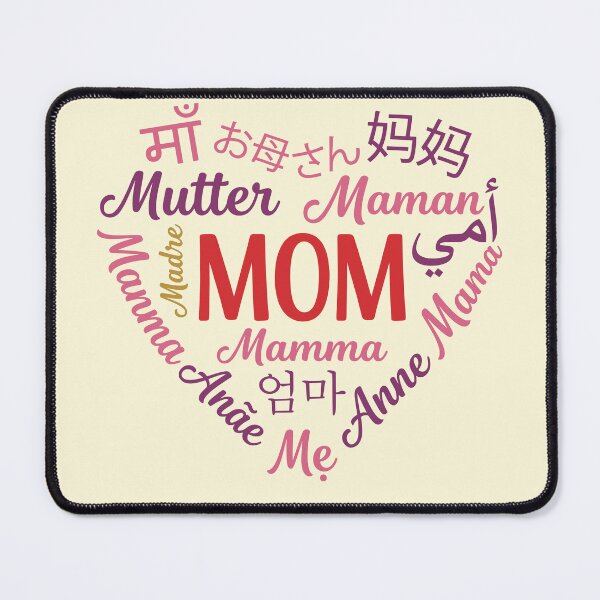 Item preview, Mom in Multiple Language in Heart Shape Valentine designed and sold by Imaginationbeyond.
