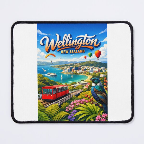 Item preview, Wellington Hillside Cable Car – New Zealand’s Harbour Capital with Native Tui designed and sold by Aryabek.