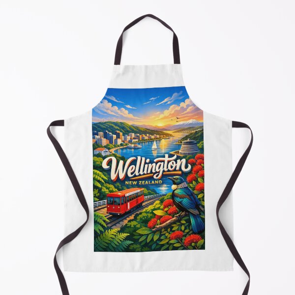 Item preview, Wellington Waterfront Sunset – Cable Car, Tui Bird & Beehive Parliament Building designed and sold by Aryabek.