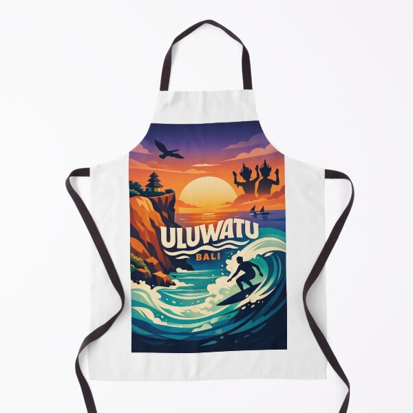 Item preview, Uluwatu Bali Surf Sunset – Clifftop Temple & Ocean Wave Riders designed and sold by Aryabek.