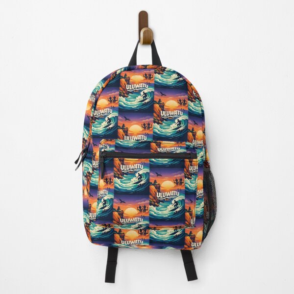 Item preview, Uluwatu Bali Surf Sunset – Clifftop Temple & Ocean Wave Riders designed and sold by Aryabek.