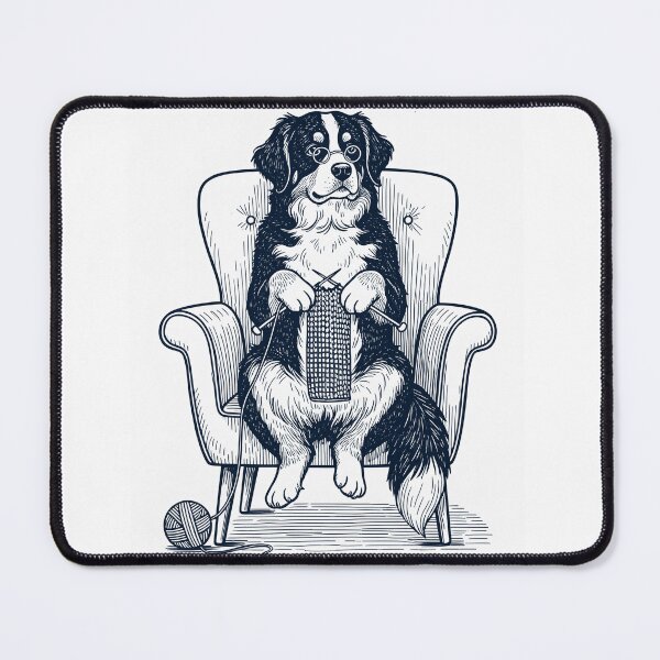 Item preview, Vintage Bernese Mountain Dog Knitting Knit Gift Dog Lover designed and sold by DoodleTortle.