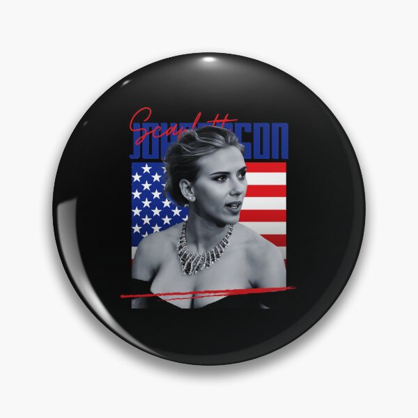 Item preview, Scarlett Johansson USA Flag Black And White designed and sold by privatecolorles.