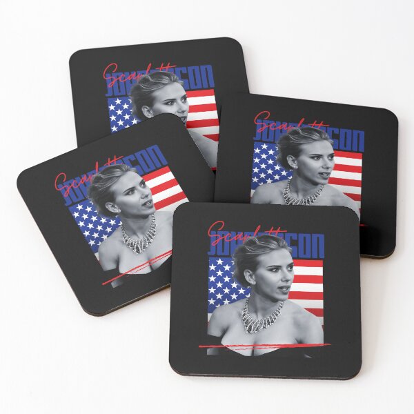 Item preview, Scarlett Johansson USA Flag Black And White designed and sold by privatecolorles.