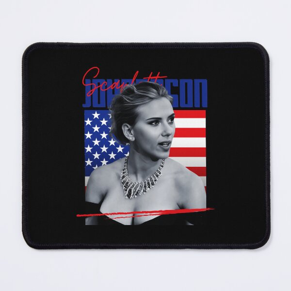 Item preview, Scarlett Johansson USA Flag Black And White designed and sold by privatecolorles.