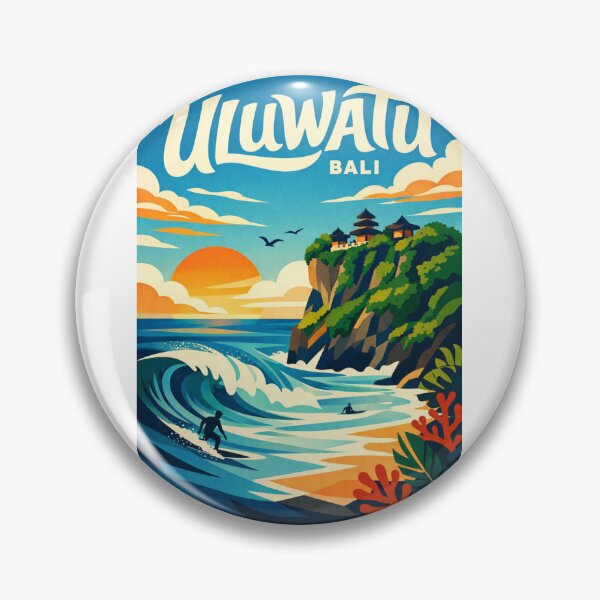 Item preview, Uluwatu Cliff Surf View – Balinese Temple Sunset and Indian Ocean Breaks designed and sold by Aryabek.