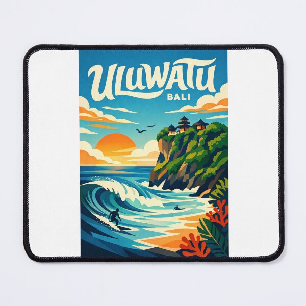 Item preview, Uluwatu Cliff Surf View – Balinese Temple Sunset and Indian Ocean Breaks designed and sold by Aryabek.