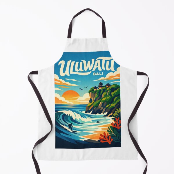 Item preview, Uluwatu Cliff Surf View – Balinese Temple Sunset and Indian Ocean Breaks designed and sold by Aryabek.