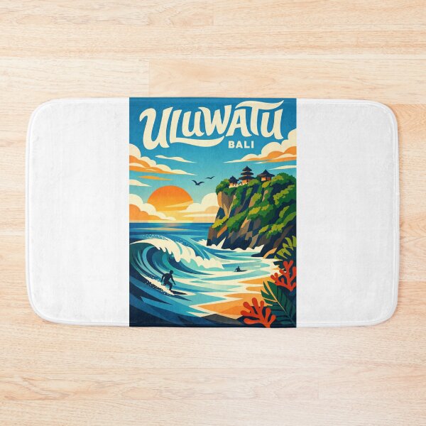 Item preview, Uluwatu Cliff Surf View – Balinese Temple Sunset and Indian Ocean Breaks designed and sold by Aryabek.