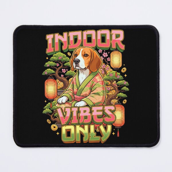 Item preview, Beagle Indoor Vibes Only Japanese Floral designed and sold by Tong4130.
