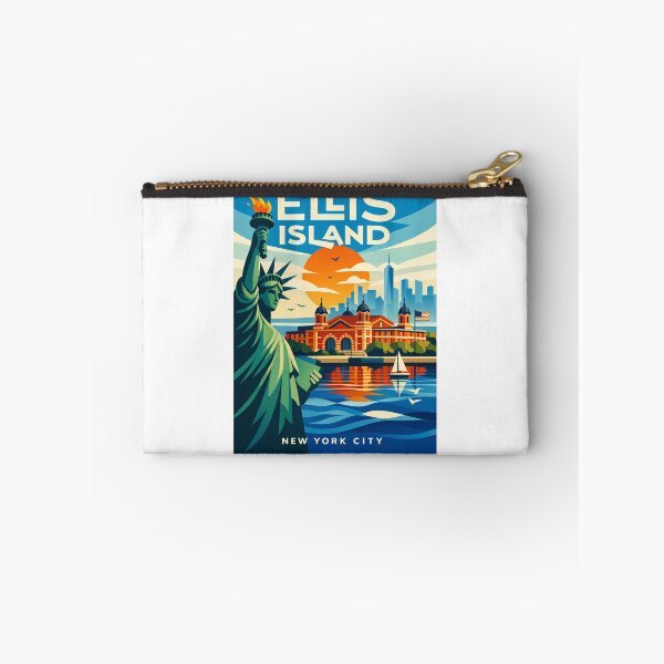 Item preview, Ellis Island Sunset – Statue of Liberty, NYC Skyline and American History designed and sold by Aryabek.