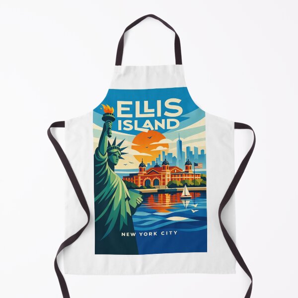Item preview, Ellis Island Sunset – Statue of Liberty, NYC Skyline and American History designed and sold by Aryabek.