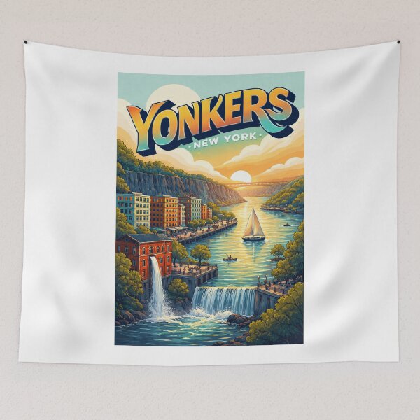 Item preview, Yonkers Waterfront at Sunset – Hudson River Promenade & New York Charm designed and sold by Aryabek.