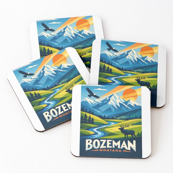 Item preview, Bozeman Montana Alpine Vista – Snow Peaks, Elk & Big Sky Country designed and sold by Aryabek.