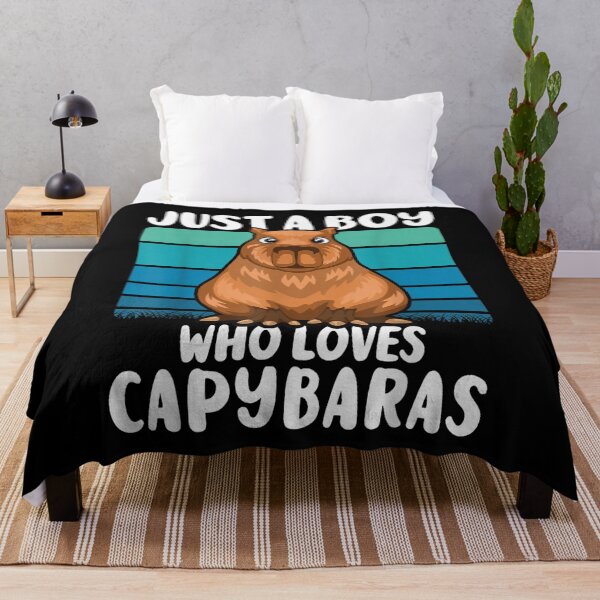 Item preview, Just A Boy Who Loves Capybaras Art for Men Women Kids , Capybara Gift Lover  designed and sold by DZIRI NAJAT.