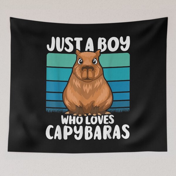 Item preview, Just A Boy Who Loves Capybaras Art for Men Women Kids , Capybara Gift Lover  designed and sold by DZIRI NAJAT.