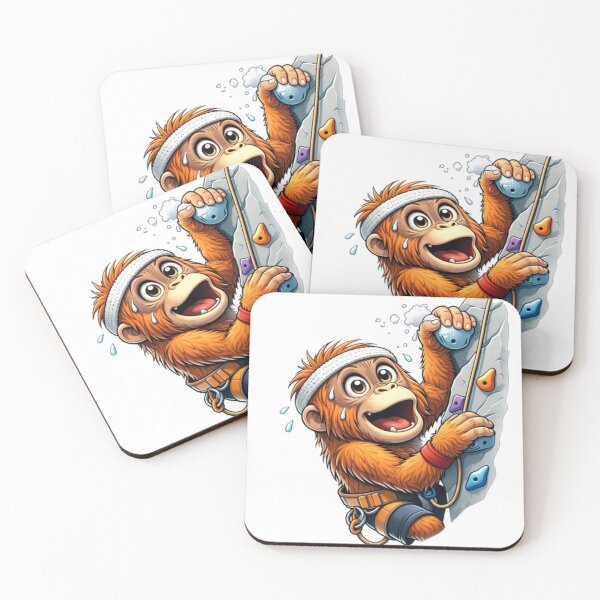 Item preview, Cute Monkey Rock Climbing – Funny Climber Cartoon Mascot designed and sold by the-dovlat.