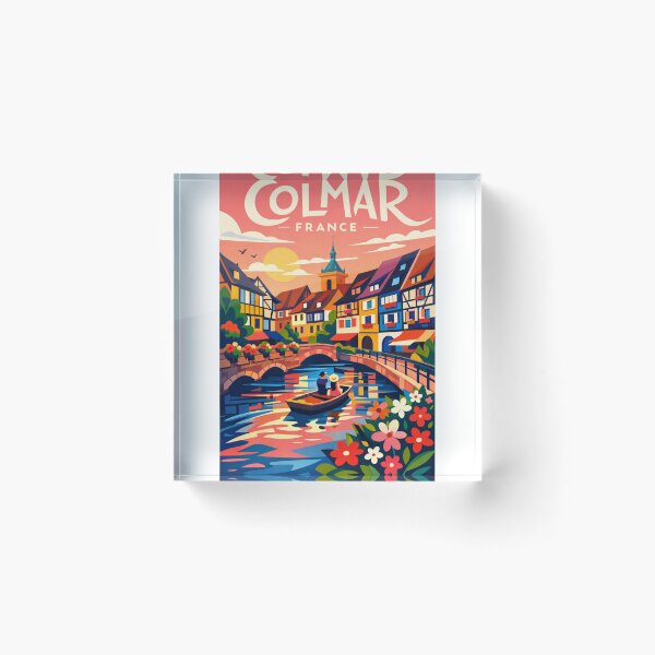 Item preview, Colmar France Canal Romance – Alsace Half-Timbered Charm at Sunset designed and sold by Aryabek.
