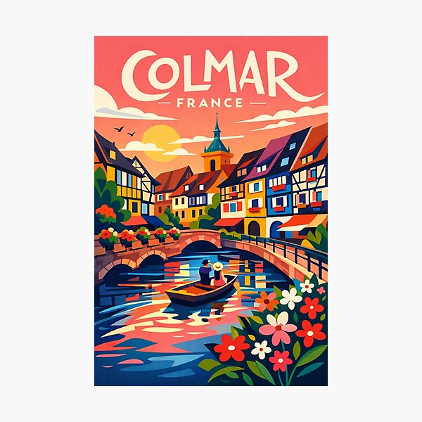 Item preview, Colmar France Canal Romance – Alsace Half-Timbered Charm at Sunset designed and sold by Aryabek.