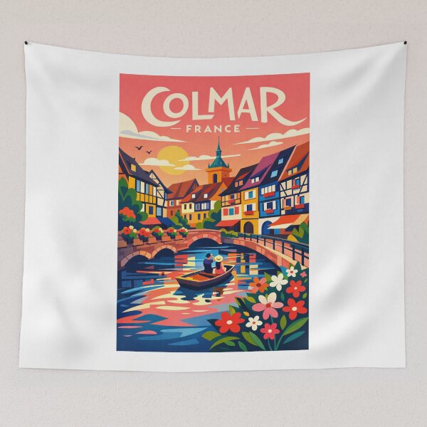 Item preview, Colmar France Canal Romance – Alsace Half-Timbered Charm at Sunset designed and sold by Aryabek.