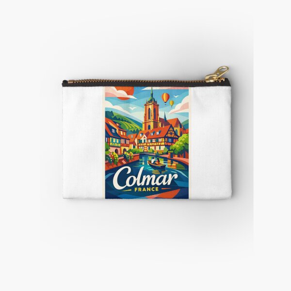 Item preview, Colmar Cathedral and Canal – Alsace Village with Vineyard Hills & Hot Air Balloons designed and sold by Aryabek.