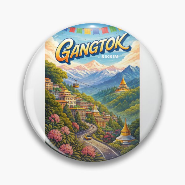 Item preview, Gangtok Himalayan Skyline – Monasteries, Mountains & Sikkim Charm designed and sold by Aryabek.