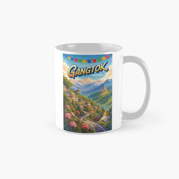 Item preview, Gangtok Himalayan Skyline – Monasteries, Mountains & Sikkim Charm designed and sold by Aryabek.