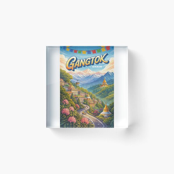 Item preview, Gangtok Himalayan Skyline – Monasteries, Mountains & Sikkim Charm designed and sold by Aryabek.
