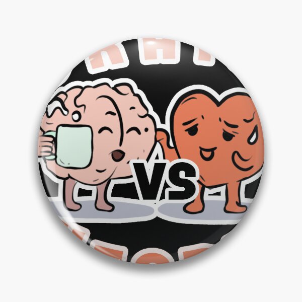 Item preview, Brain vs Heart – Funny Overthinking Mental Health Illustration Design designed and sold by anandariki.
