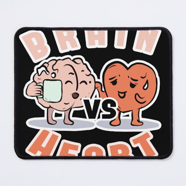 Item preview, Brain vs Heart – Funny Overthinking Mental Health Illustration Design designed and sold by anandariki.
