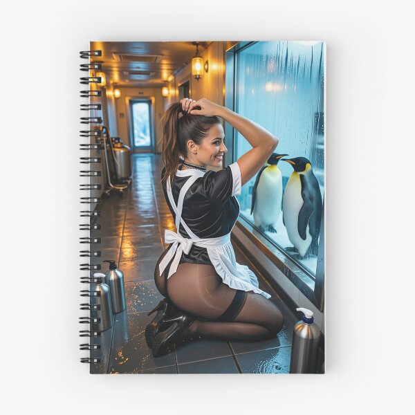 Item preview, Brunette Maid Visits Emperorpenguins designed and sold by CathryneDelamort.