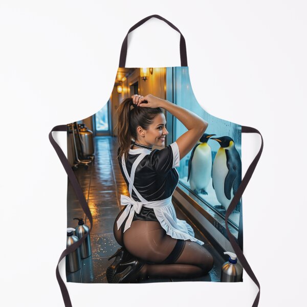 Item preview, Brunette Maid Visits Emperorpenguins designed and sold by CathryneDelamort.