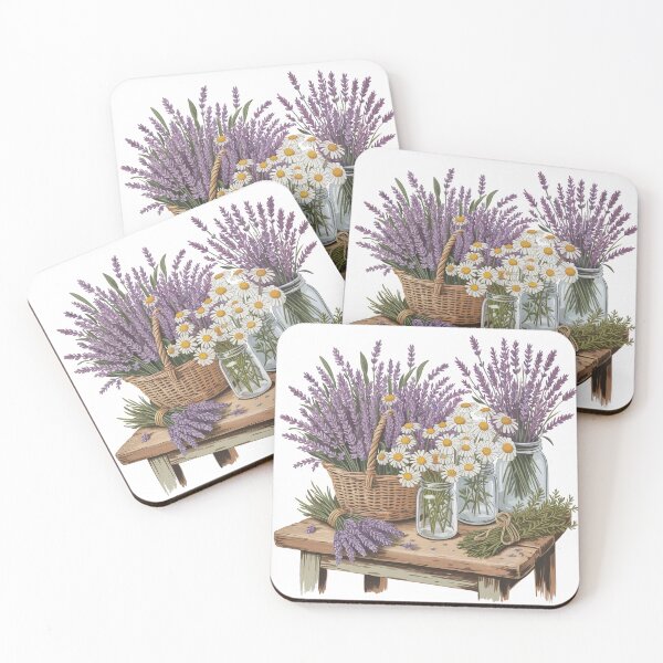 Item preview, Lavender & Chamomile Flower Market Art | Cottagecore Botanical Illustration designed and sold by Tamas Das.