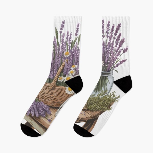 Item preview, Lavender & Chamomile Flower Market Art | Cottagecore Botanical Illustration designed and sold by Tamas Das.