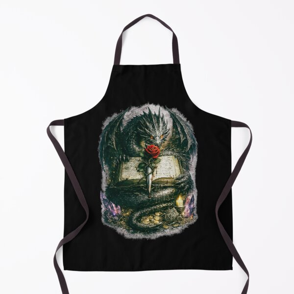 Item preview, Mystic Dragon Holding Bloody Rose Dagger Book – Dark Fantasy Gothic Art designed and sold by DarkRomanceMom.