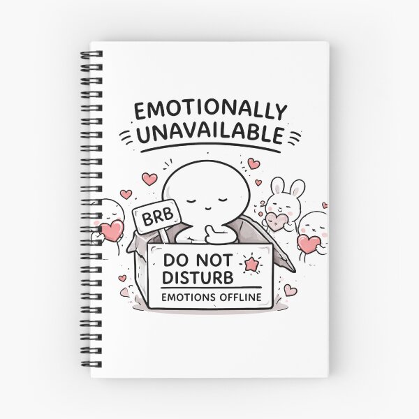Item preview, Emotionally Unavailable – Funny Minimal Line Art Mood Cartoon designed and sold by ThaiArtShop.