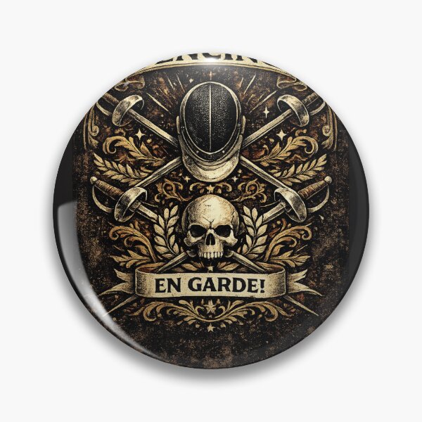 Item preview, Vintage Fencing Emblem With En Garde designed and sold by ChillCharmStudio.