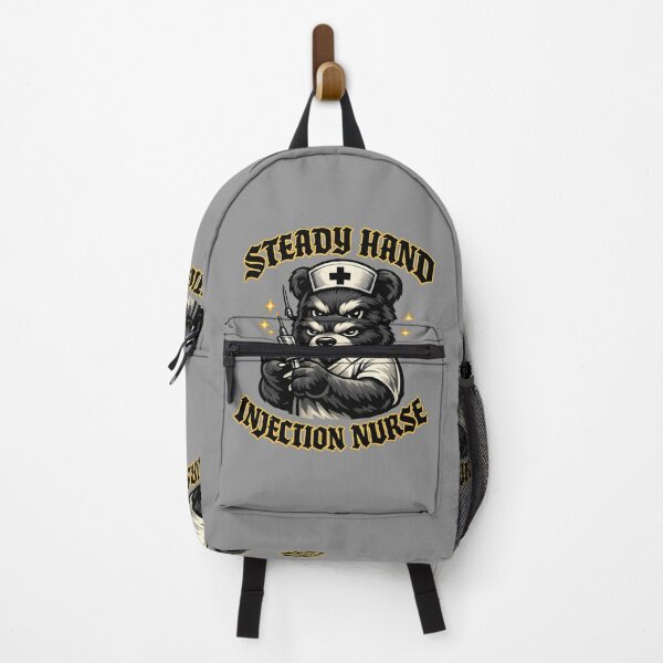 Item preview, Steady Hand Injection Nurse Bear – Confident Nurse Illustration designed and sold by ClinicalHubs.
