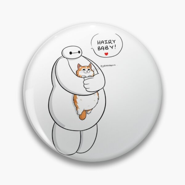 Item preview, Baymax Hugging Mochi Cat Art - "Hairy Baby" Big Hero 6 Illustration designed and sold by NaevaArt.