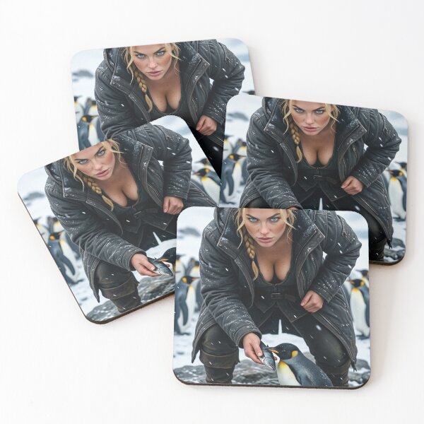 Item preview, Astrid Feeds Emperorpenguins in Winter Parka designed and sold by CathryneDelamort.
