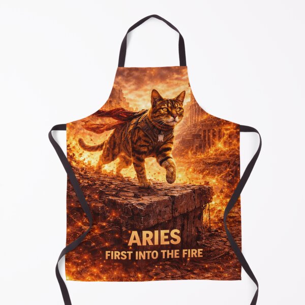Item preview, Aries Cat Zodiac Art – First Into the Fire Astrology Illustration designed and sold by TroyTheTerrific.