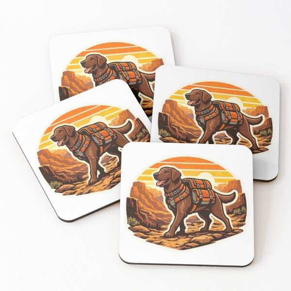 Item preview, Chocolate Lab Adventure – Retro Outdoor Trail Dog designed and sold by PawPrintCustom.