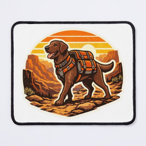 Item preview, Chocolate Lab Adventure – Retro Outdoor Trail Dog designed and sold by PawPrintCustom.