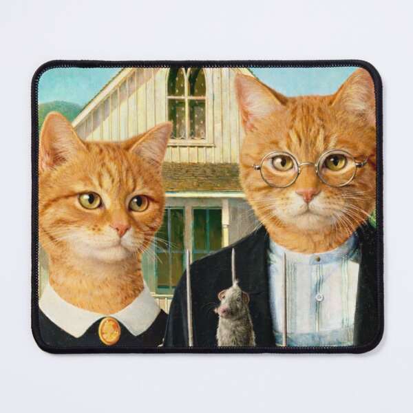 Item preview, American Gothic cats! designed and sold by bluefrog.