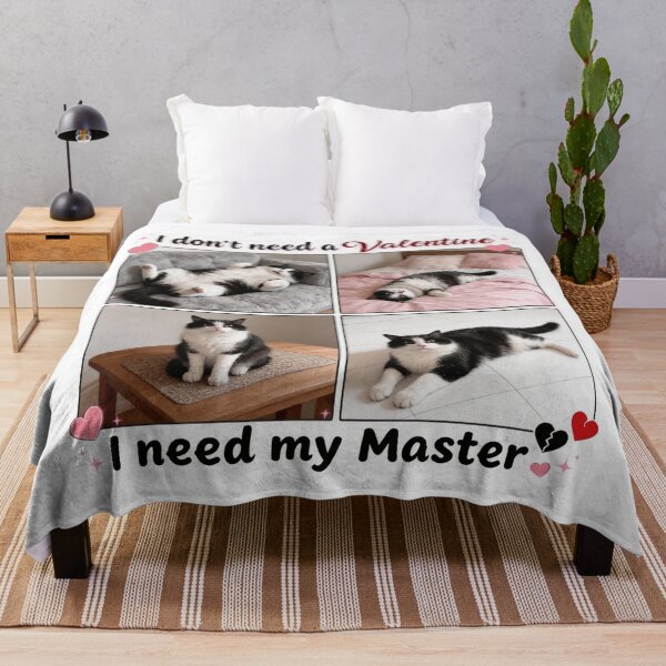 Item preview, I Don't Need A Valentine I Need My Master - Funny Cat Meme Tuxedo Kitten Anti Valentine's Day designed and sold by JonathanP514.