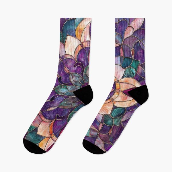 Item preview, Stained Glass Violet Rose Inspired Mosaic Mandala Pattern designed and sold by GrinGalore.