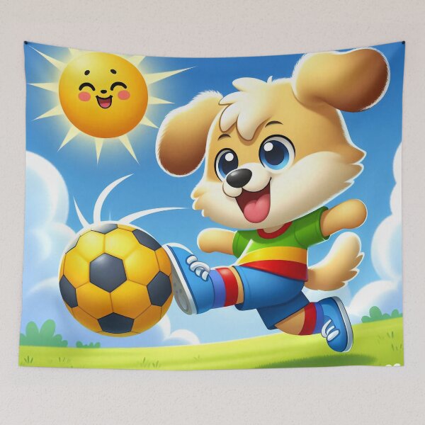 Item preview, Cute Soccer Dog Cartoon designed and sold by CuteThingsWorld.
