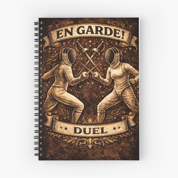 Item preview, Vintage Two Female Fencers Duel Design designed and sold by ChillCharmStudio.