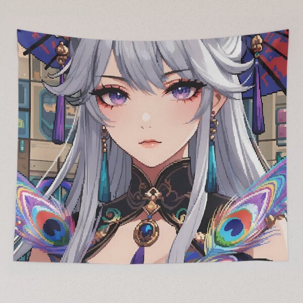 Item preview, Yao Guang - Peacock Empress from Honkai: Star Rail - Celestial Fantasy Sovereign Portrait designed and sold by AiDigitalSanctum.